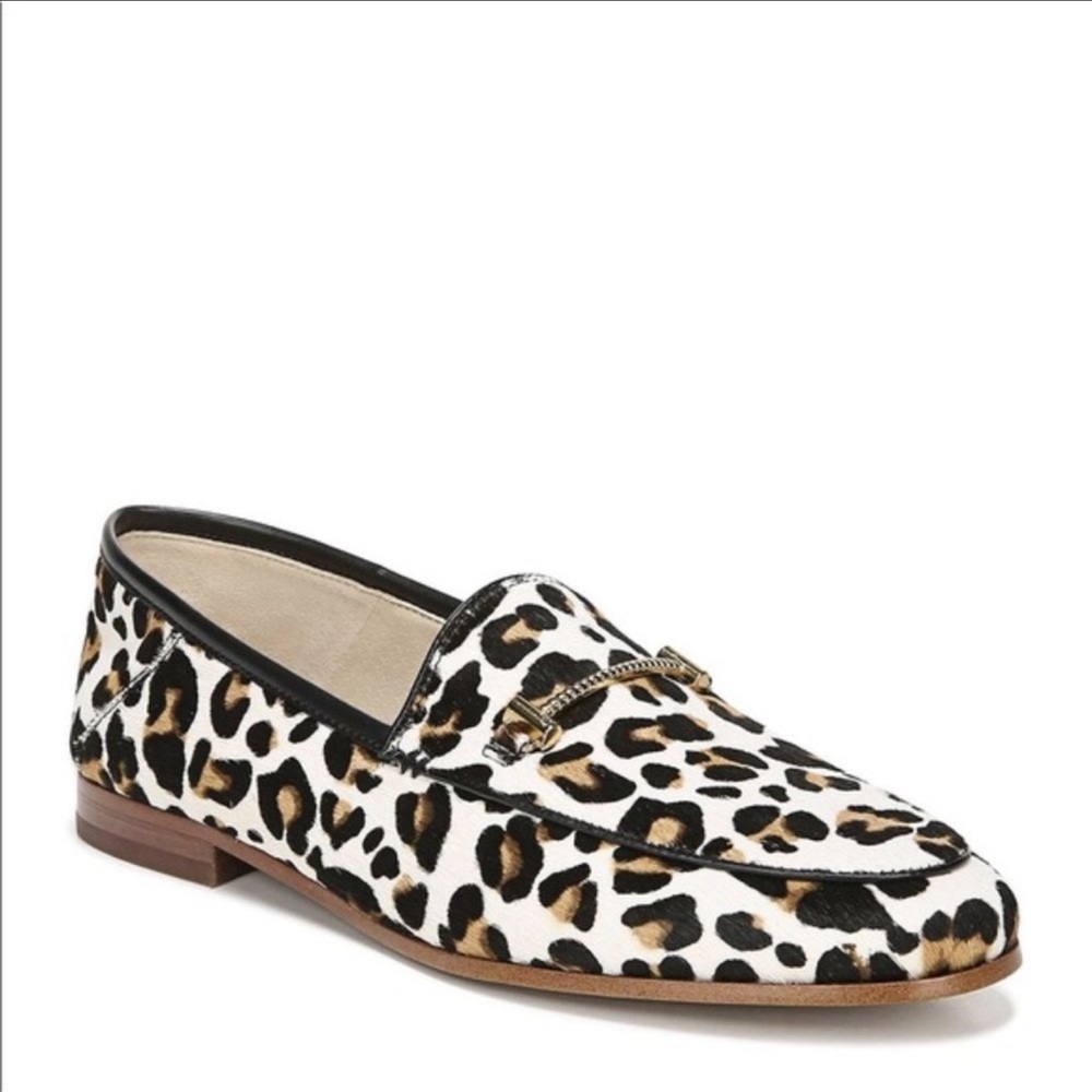 Sam Edelman Lior Calf Hair Cheetah Leopard Print Buckled Loafer size 8M